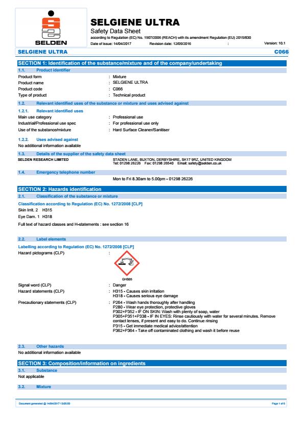 C066 COSHH