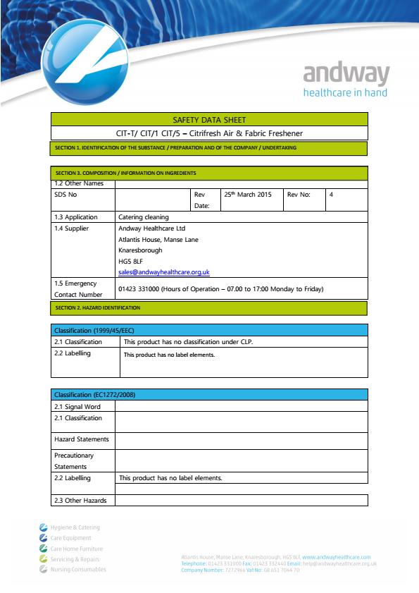 CIT/1 COSHH CIT/1 COSHH