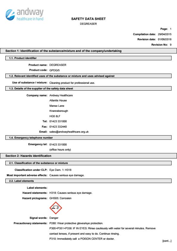 GPDG/5 COSHH GPDG/5 COSHH
