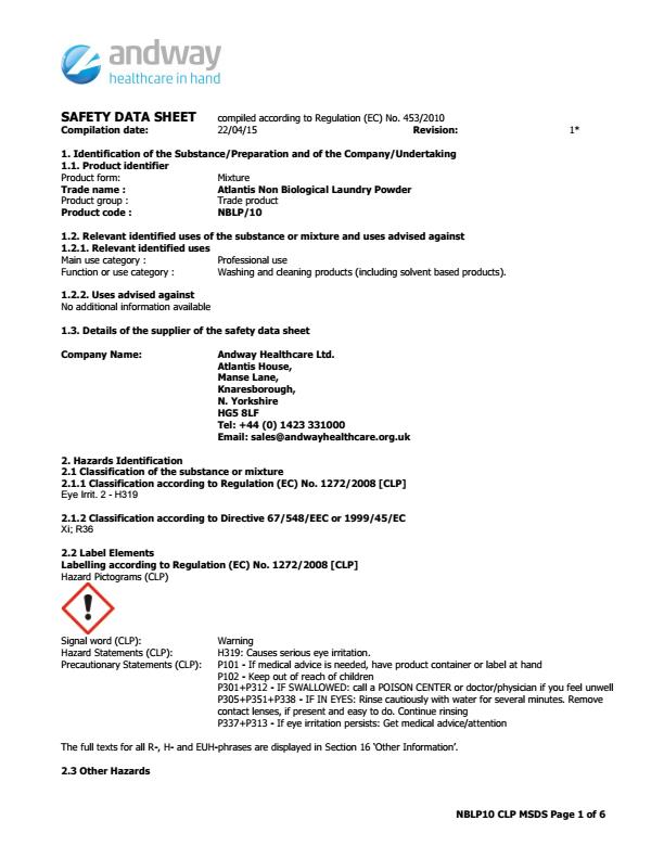 NBLP/10 COSHH
