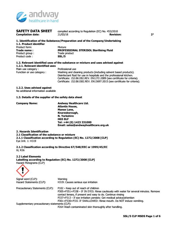 SSL/5 COSHH