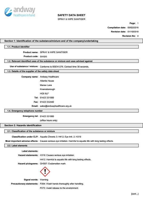 SWS/5 COSHH SWS/5 COSHH