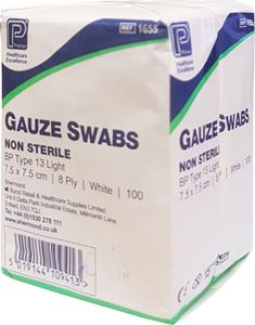 Show details for 8 ply Gauze Swabs (7.5 x 7.5cm)