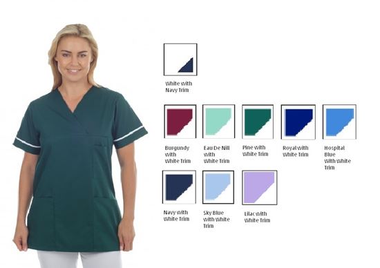Picture of Tunic Polycotton -Navy with White Trim