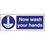 Show details for Now wash your hands symbol sign. Self Adhesive. 93 x123 Picture of Now wash your hands symbol sign. Self Adhesive. 93 x123
