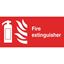 Picture of Fire Extinguisher Symbol Sign 100 x 200mm