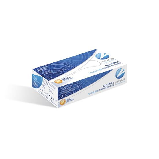 Picture of Nitrile Powder Free Blue Gloves - Medium (100)