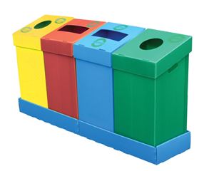 Show details for Flatpack recycling bins -75Ltr -Blue with letterbox opening