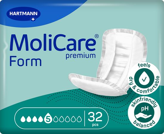 Picture of MoliCare Reg Plus Shaped Pads 5D 4x32 Case