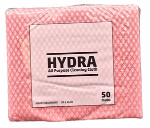 Hydra All Purpose Cloth Semi Disposable 35x37cm-Red (50)