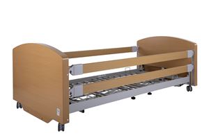 Show details for ELECTRA Low Profiling Bed with Siderails LIGHT OAK Finish The Electra Profiling Bed is a very cost effective profiling bed supplied with some additional features as standard
