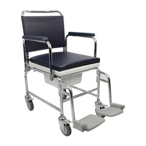 Adjustable Height Heavy Duty Mobile Commode 18" Seat