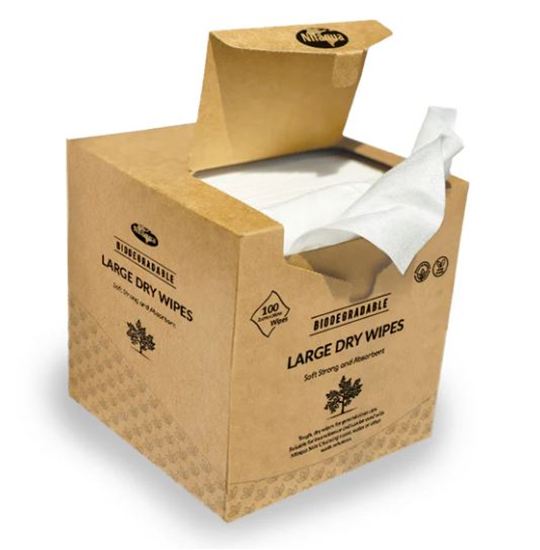 Picture of Nilaqua Biodegradable Large Dry Wipes (100 x 20 Cases)