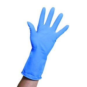 Rubber Domestic Gloves Blue - Medium (pr)