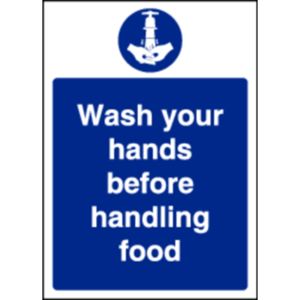 Wash Hands Before Handling Food Sign