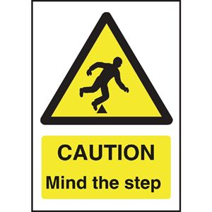 Caution Mind The Step Sign 200 x 150mm
