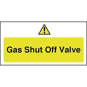 Gas Shut Off Sign Valve Sign